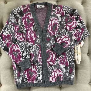 NWT NOS Vintage Folio Fire Islander 80s Cardigan XL